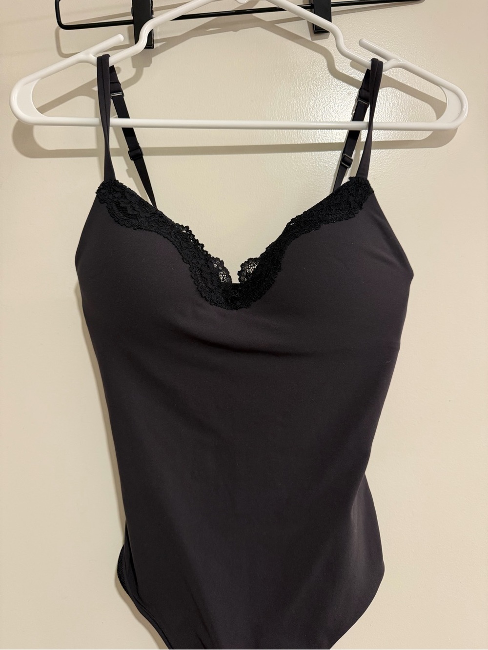 SKIMS Black Lace-Trim Slip Camisole